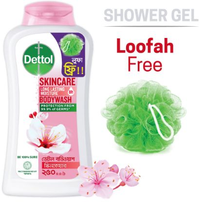 Picture of Dettol Antibacterial Body Wash Loofah Free Shower Gel Skincare Rose & Sakura Blossom with 8 Hour Lasting Moisture 250ml