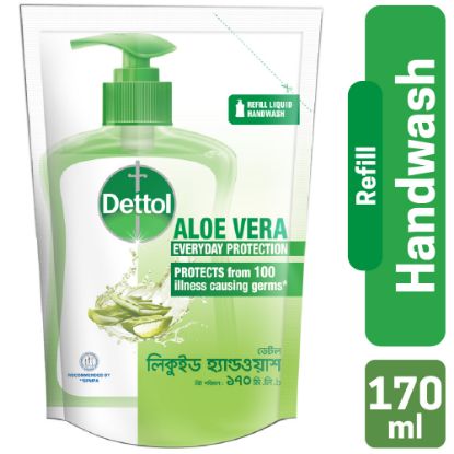 Picture of Dettol Handwash Aloe Vera 170ml Refill, Liquid Soap with Aloe Vera Extract