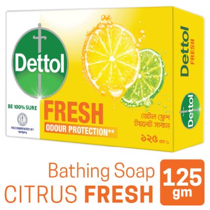 Picture of Dettol Soap Citrus Fresh 125gm Bathing Bar, Soap with Odour Protection