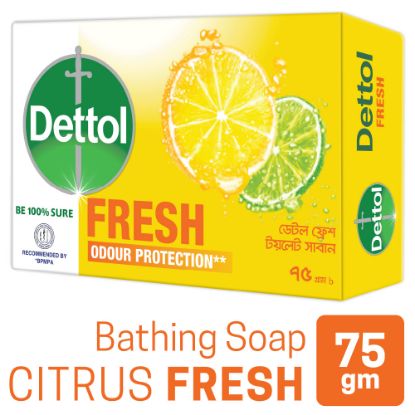 Picture of Dettol Soap Citrus Fresh 75gm Bathing Bar, Soap with Odour Protection
