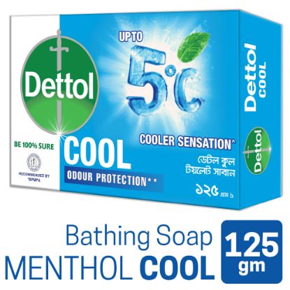 Picture of Dettol Soap Cool 125gm Bathing Bar, Soap with Crispy Menthol