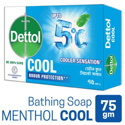 Picture of Dettol Soap Cool 75gm Bathing Bar, Soap with Crispy Menthol