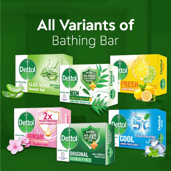 Picture of Dettol Soap Original Pack of 3 (75gm X 3), Bathing Bar Soaps with Free Tiffin Box