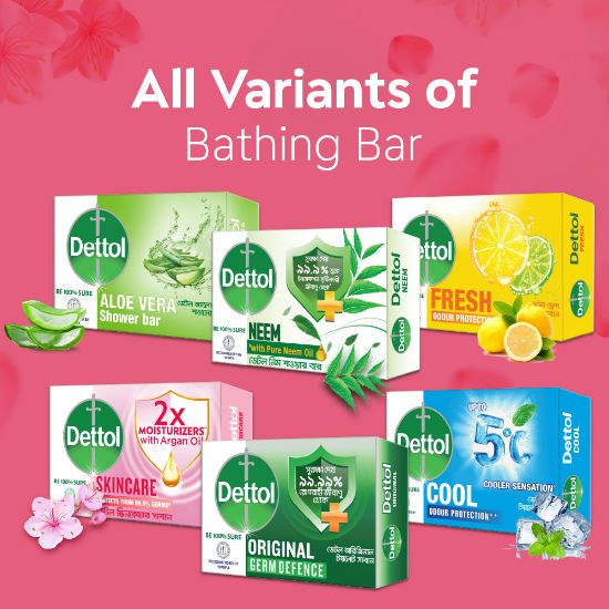 Picture of Dettol Soap Skincare Pack of 3 (75gm X 3), 2X Moisturizers with Argan Oil Bathing Bar