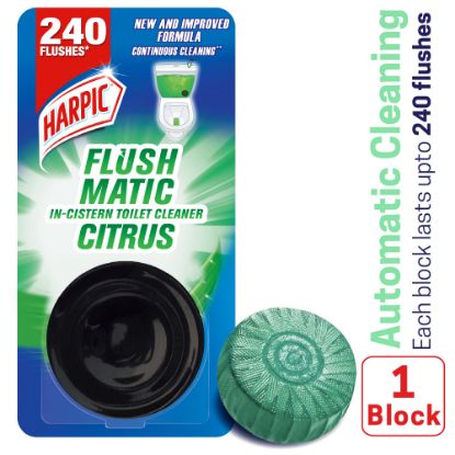 Picture of Harpic Flushmatic Citrus In Cistern Toilet Cleaner Block (50g) 1pcs