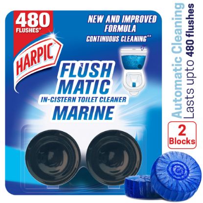 Picture of Harpic Flushmatic in-Cistern Toilet Cleaner Twin Pack (50gm X 2), Automatic Cleaning with Every Flush