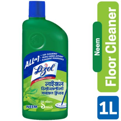Picture of Lizol Disinfectant Floor & Surface Cleaner 1L Neem, Kills 99.9% Germs