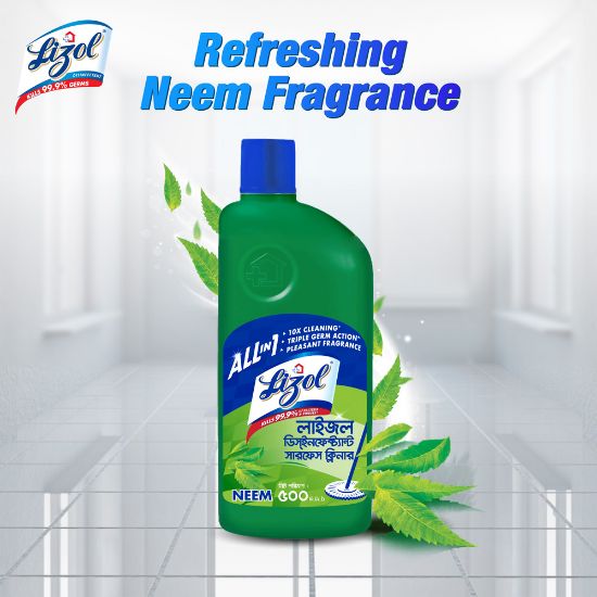 Picture of Lizol Disinfectant Floor & Surface Cleaner 1L Neem, Kills 99.9% Germs