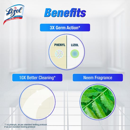 Picture of Lizol Disinfectant Floor & Surface Cleaner 1L Neem, Kills 99.9% Germs
