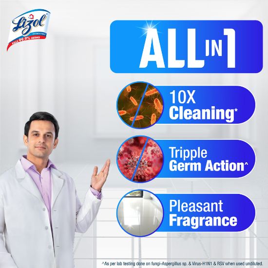 Picture of Lizol Disinfectant Floor & Surface Cleaner 1L Neem, Kills 99.9% Germs