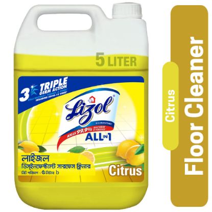 Picture of Lizol Disinfectant Floor & Surface Cleaner 5L Citrus, Super Saver Pack, Kills 99.9% Germs