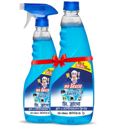 Picture of Mr. Brasso Glass & Household Cleaner Spray 500ml & 500 ml Refill Combo Pack