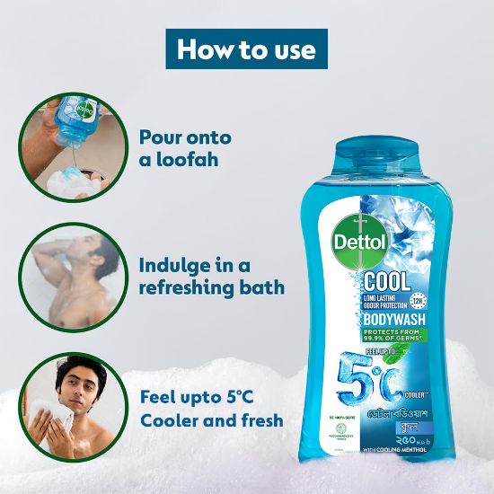 Picture of Dettol Cool upto 5°C Cooler Bodywash with 12Hour Long Lasting Odour Protection 250ml