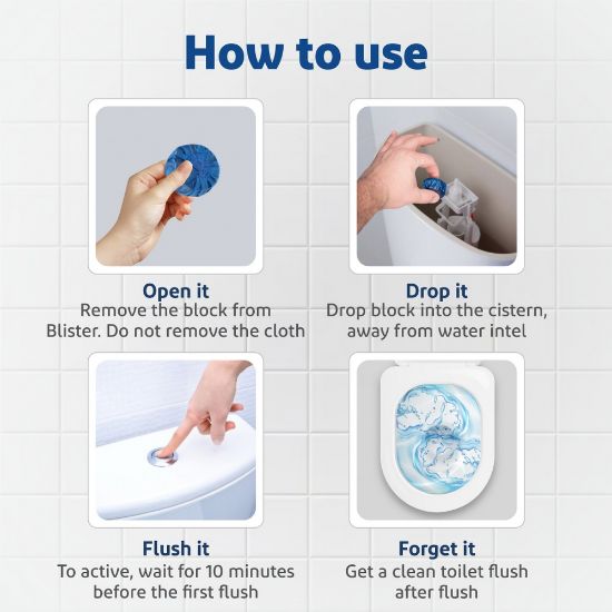Picture of Harpic Flushmatic Marine In Cistern Toilet Cleaner Blocks (150g) 3pcs